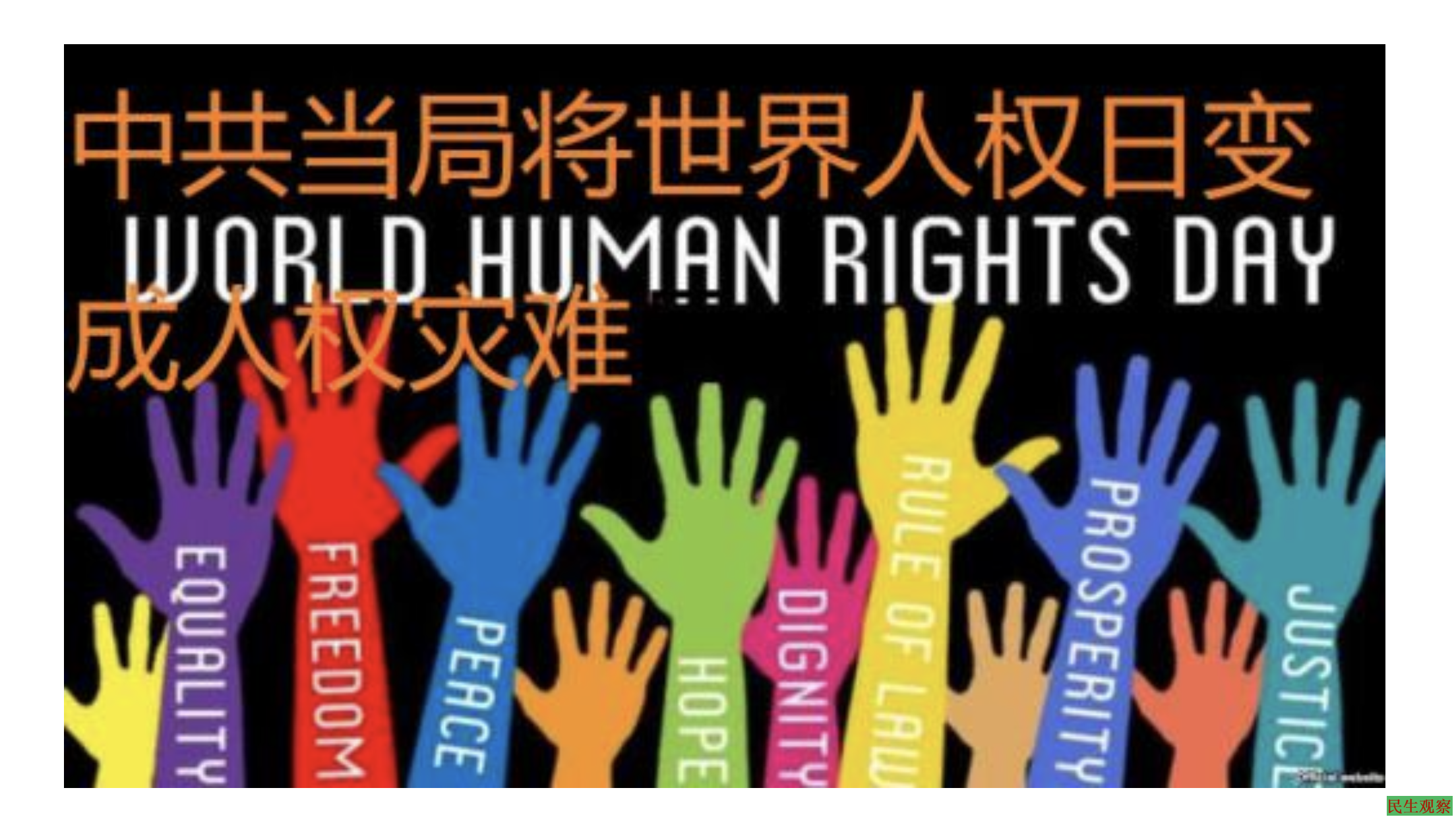 民生观察：抗议中共当局将世界人权日变成人权灾难日